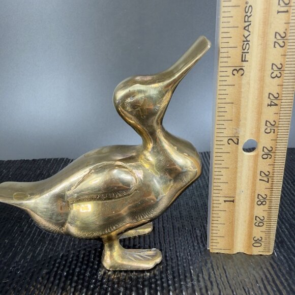 Vintage Metal Brass Gold Tone Duck Bird Figurine Decorative Metal Figure VTG - Picture 3 of 8